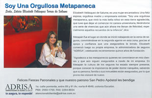 Elizabeth Velasquez de Salume, Revista Metapán, Junio 2012